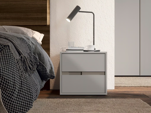 CLIO - Melamine-faced chipboard bedside table with drawers _ Febal Casa